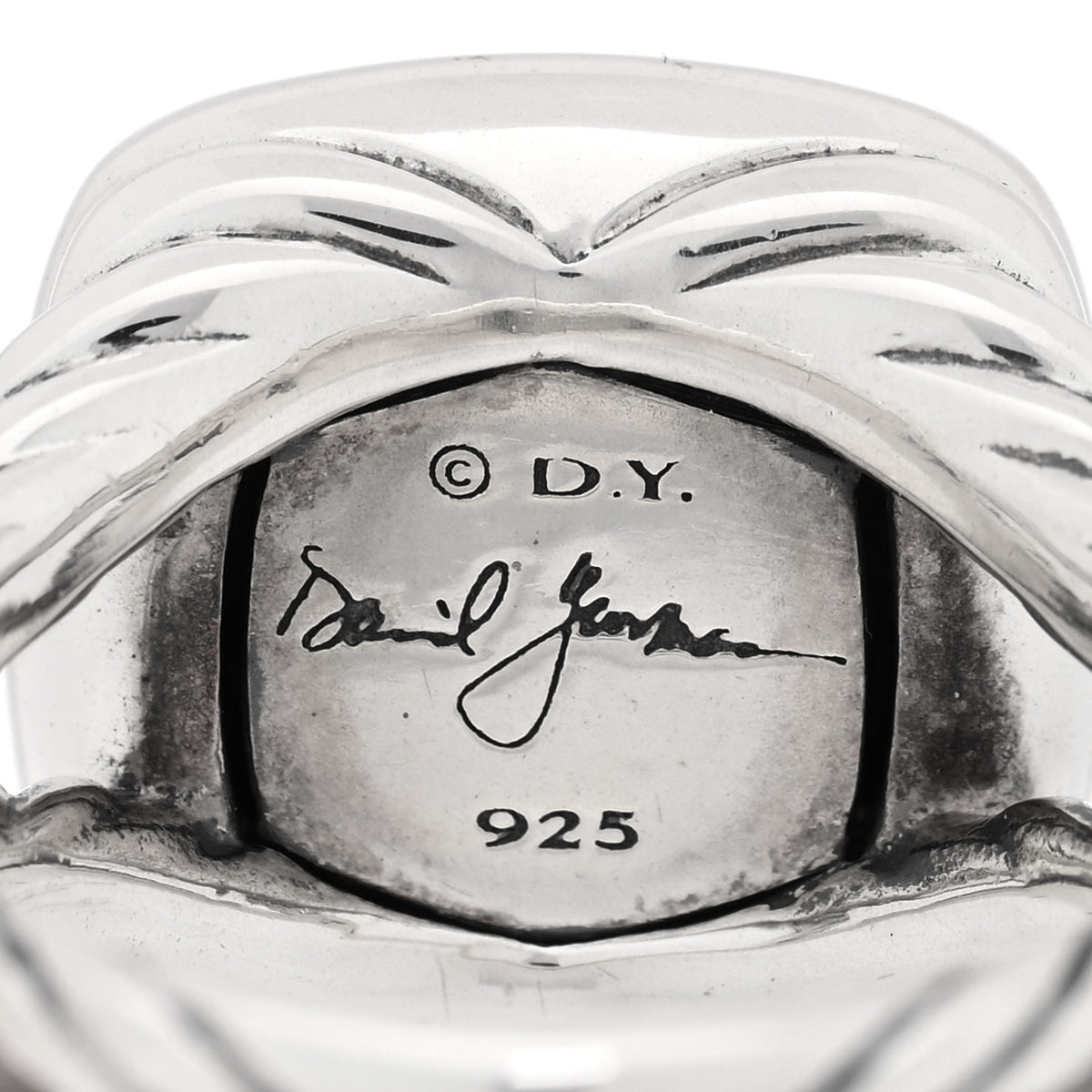 David Yurman Sterling Silver Diamond Black Orchid 11mm Albion Ring 51 5.75 4 of 4