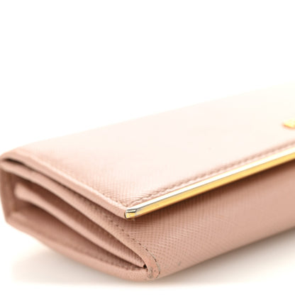 Prada Saffiano Metal Bar Continental Flap Wallet Orchidea 7 of 9