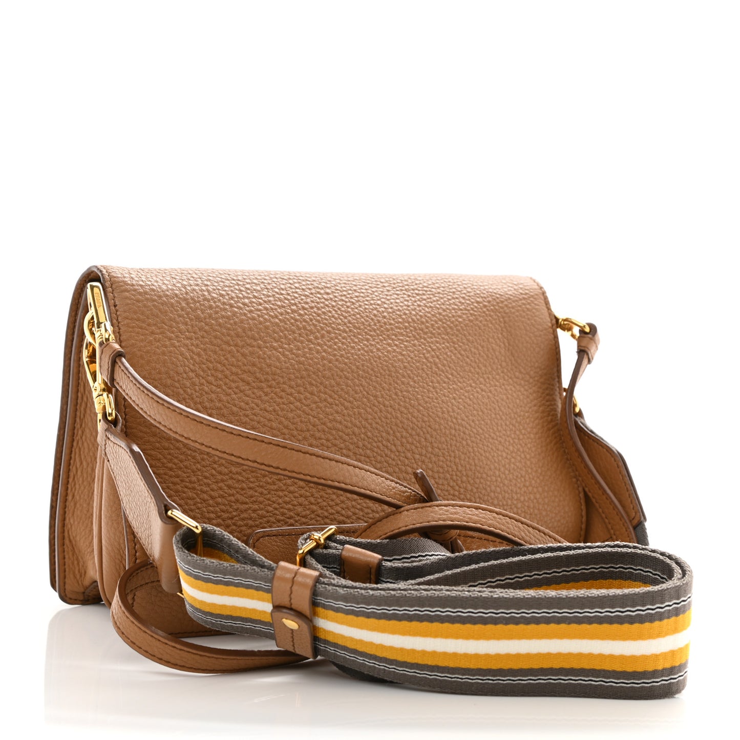 Vitello Daino Flap Crossbody Caramel