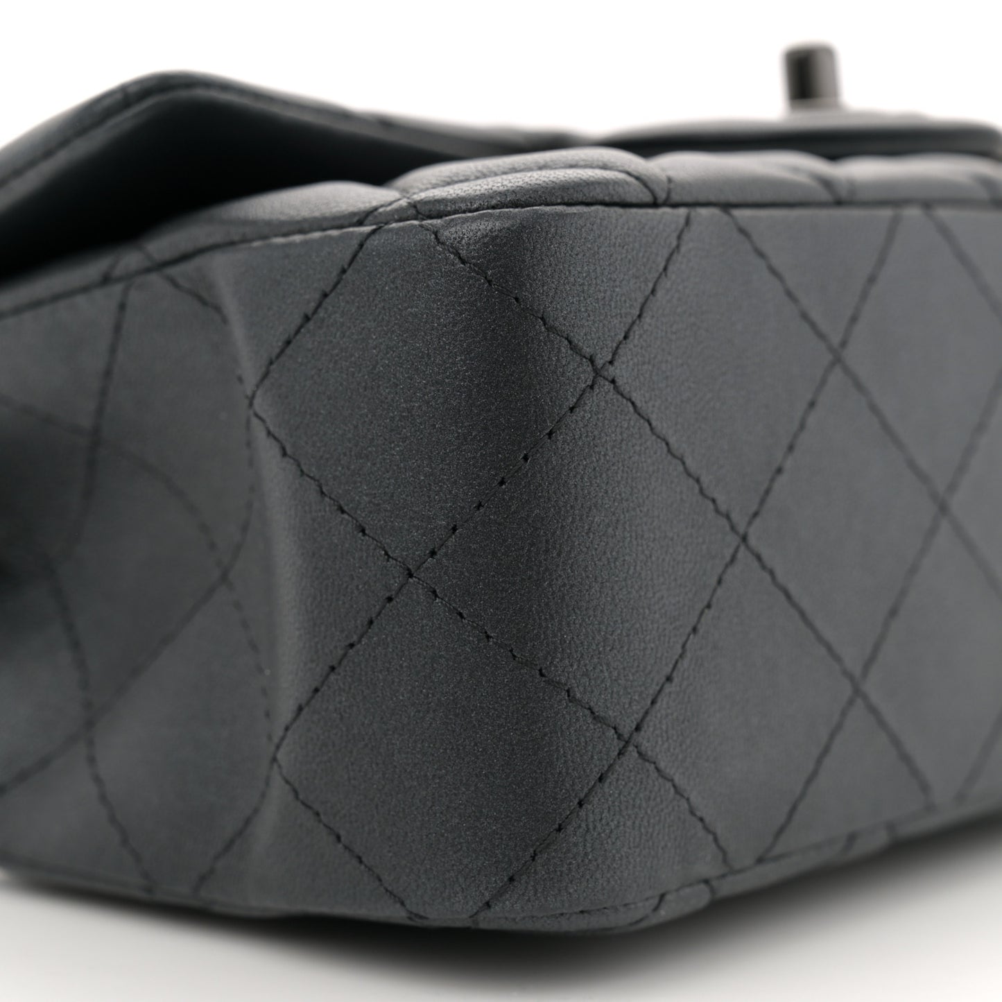 Lambskin Quilted Mini Rectangular Flap So Black
