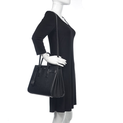 Saint Laurent Grained Calfskin Small Sac De Jour Black 2 of 9