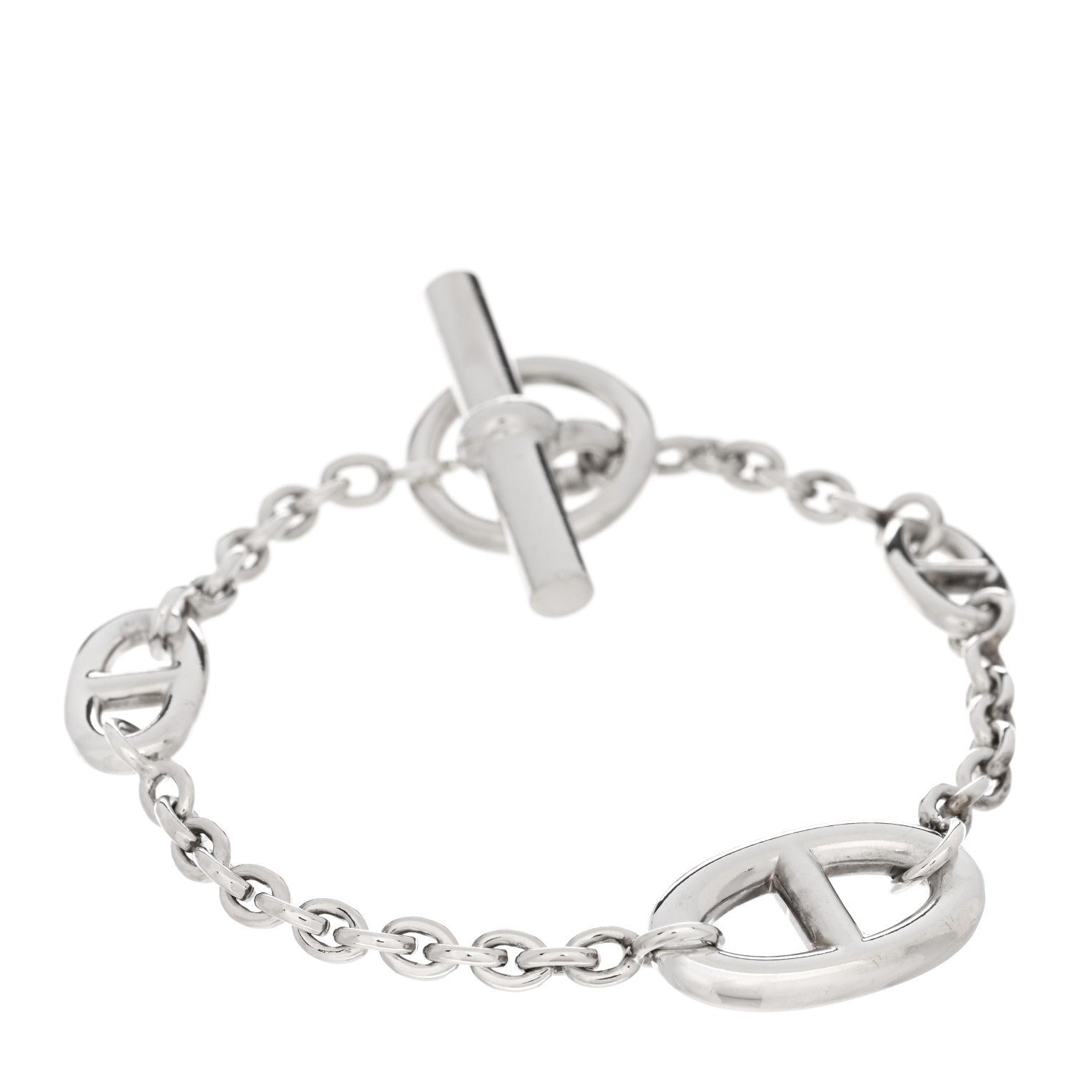 Hermes Sterling Silver Farandole Bracelet LG 1 of 4