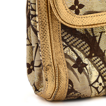 Louis Vuitton Monogram Brocade Thalie Clutch Gold 19 of 22