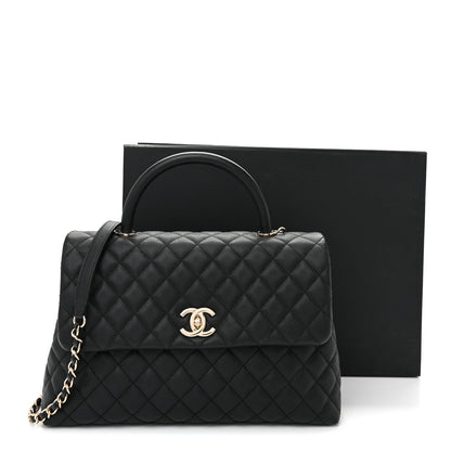 Chanel Caviar Quilted Medium Coco Handle Flap Black 11 of 11