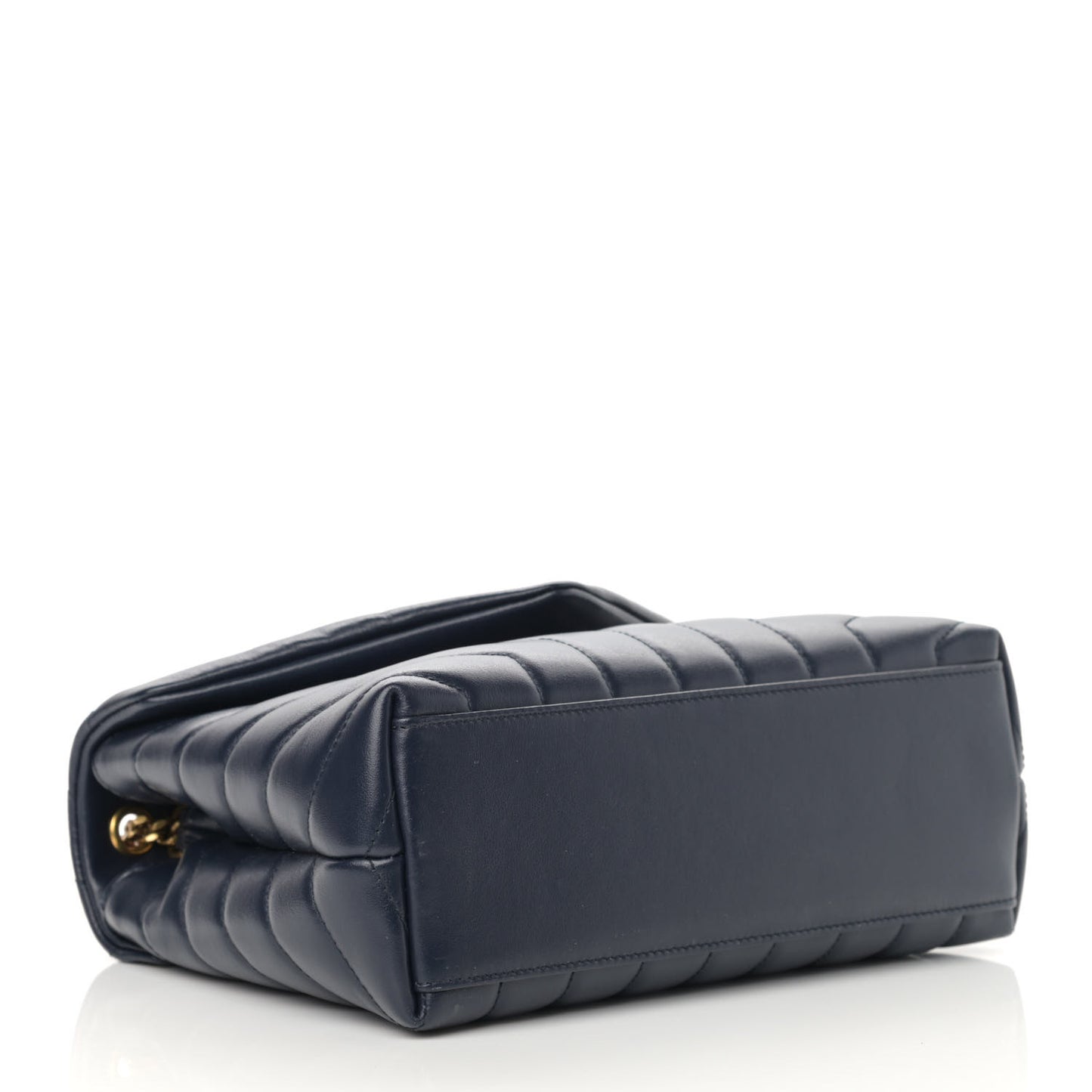 Calfskin Y Quilted Monogram Small Loulou Chain Satchel Denim Brut
