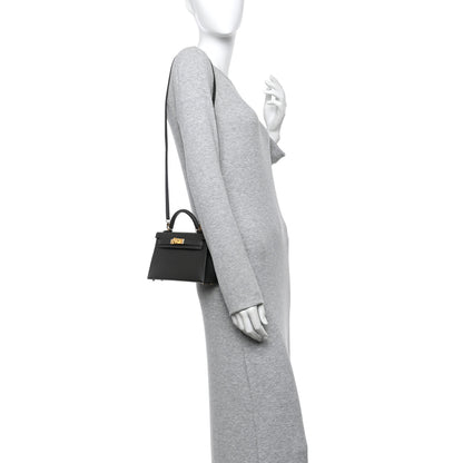 Hermes Madame Calfskin Mini Kelly Sellier 20 Graphite 2 of 11