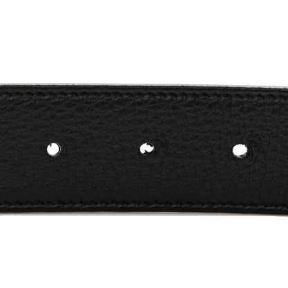 Fendi Cuoio Romano Glazed Fabric Enamel FF 1974 Reversible Belt 100 40 Black 5 of 9
