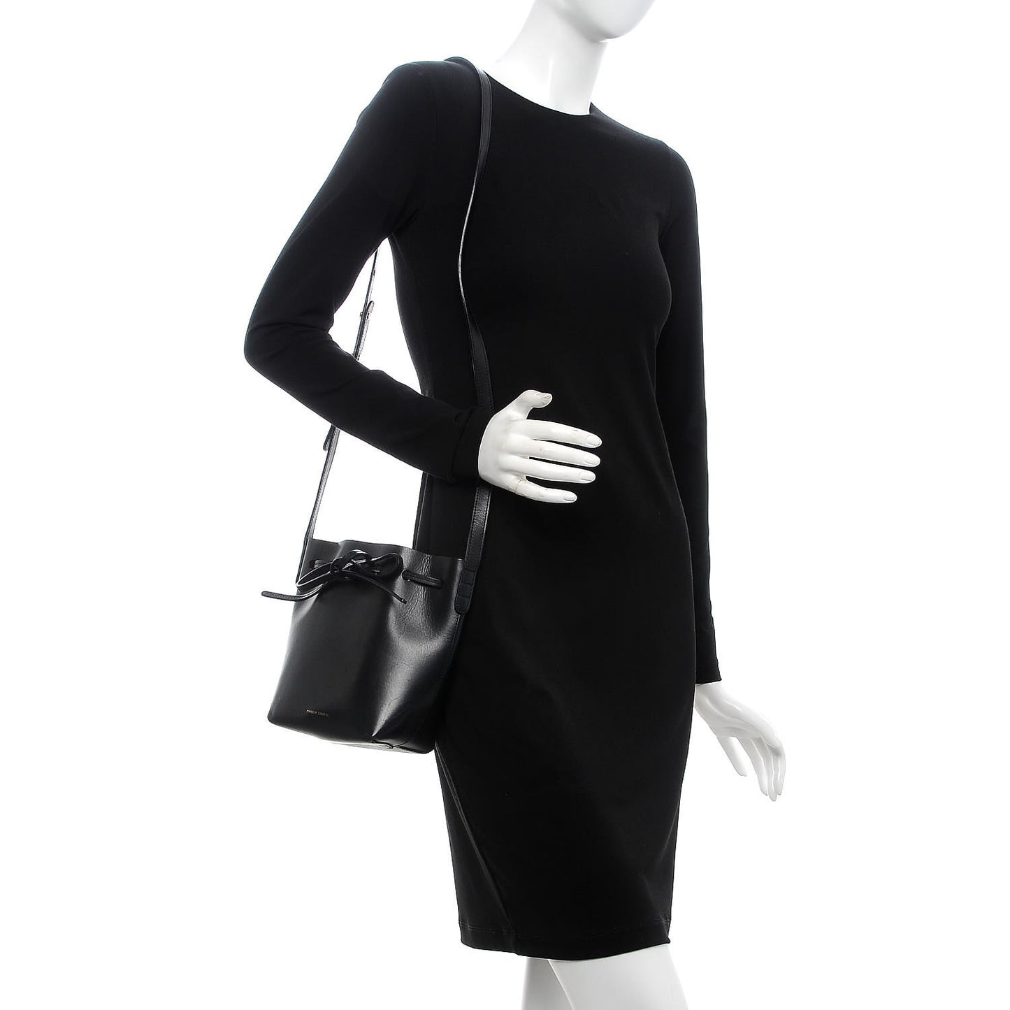 Calfskin Mini Mini Bucket Bag Black Flamma