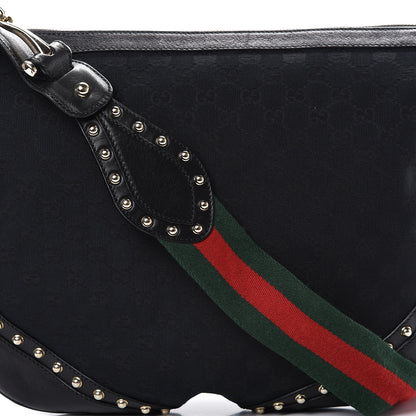 Gucci Monogram Web Studded Pelham Shoulder Bag Black 7 of 11