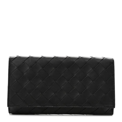 Bottega Veneta Nappa Intrecciato Continental Flap Wallet Black 1 of 7