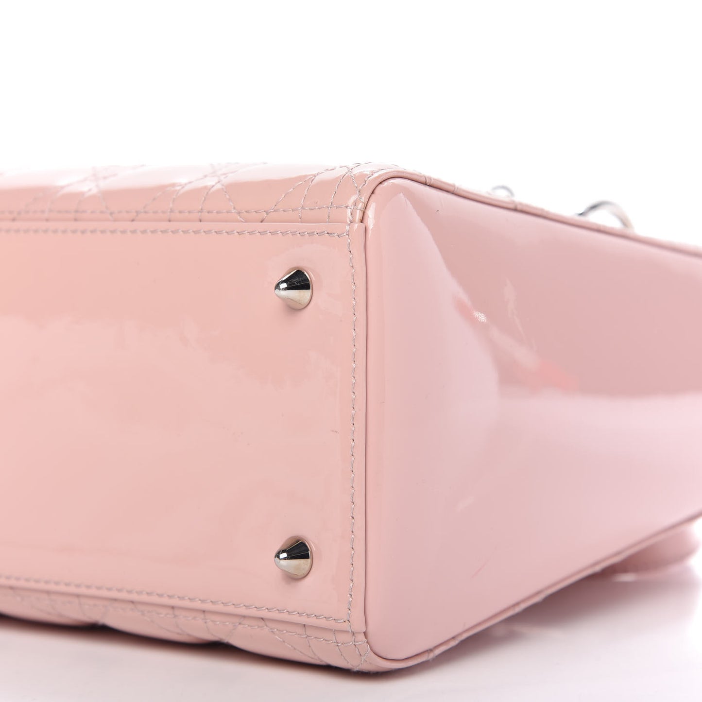 Patent Cannage Medium Lady Dior Rose Clair