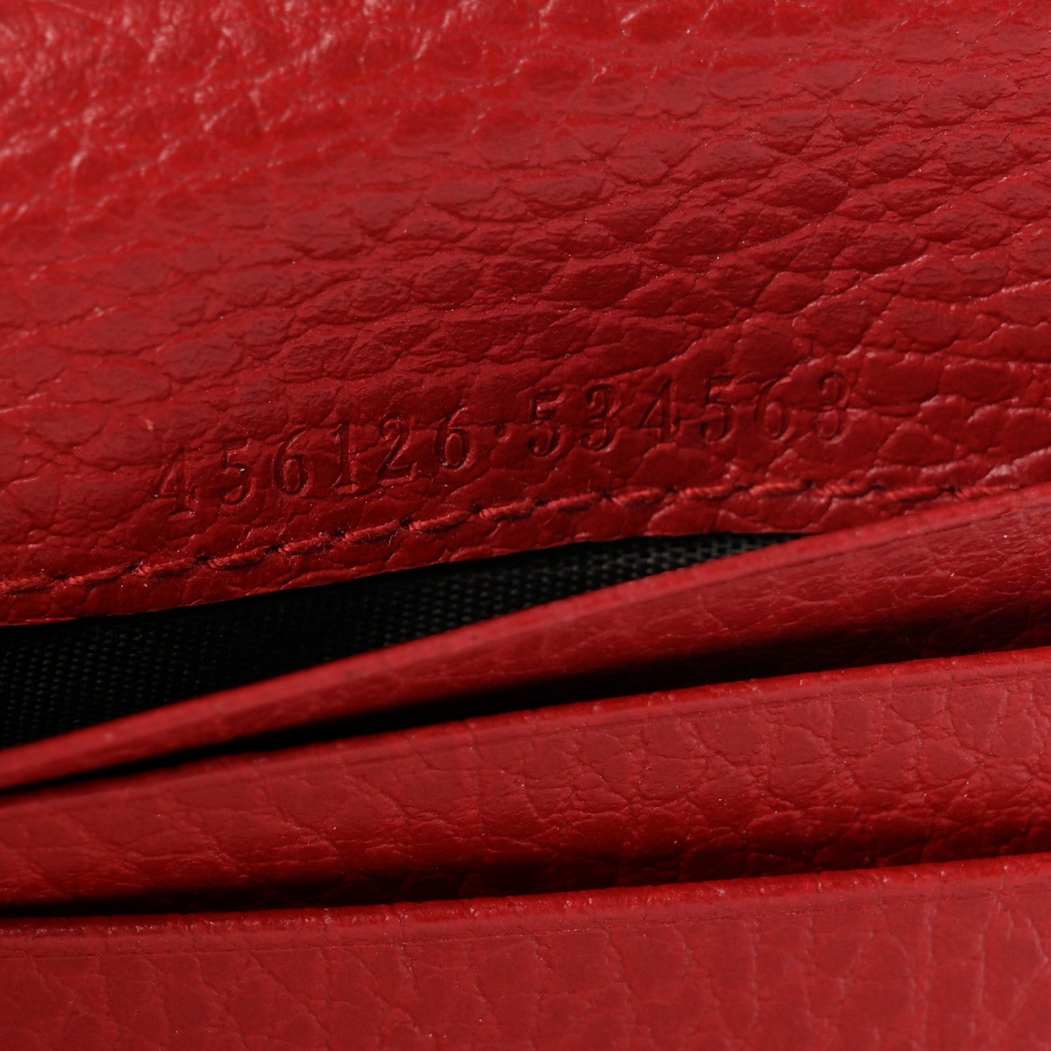 Gucci Pebbled Calfskin GG Marmont Card Case Hibiscus Red 7 of 8