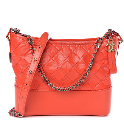 Chanel Aged Calfskin Quilted Medium Gabrielle Hobo Red 1 of 10