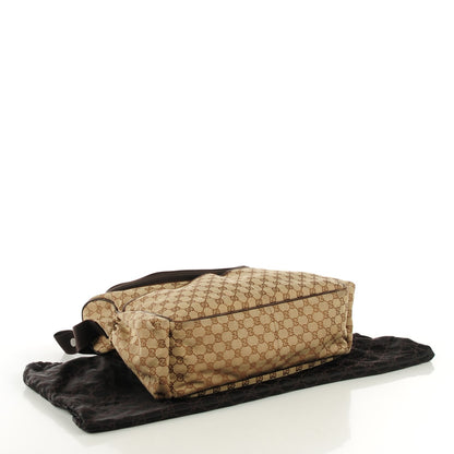 Gucci Monogram Natural Pigskin Large Diaper Bag Beige Ebony Cocoa Dark Chocolate 3 of 7