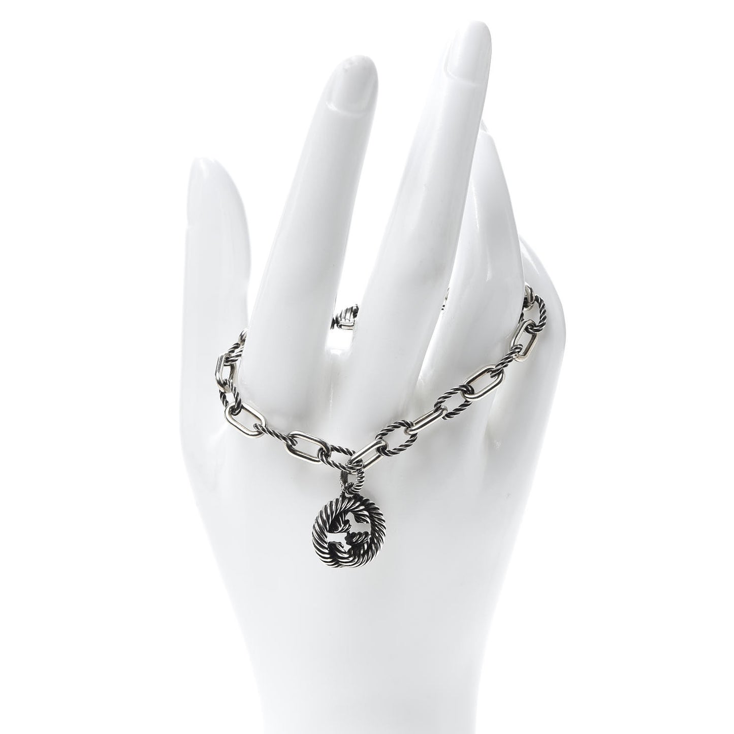 Sterling Silver Interlocking G Charm Bracelet