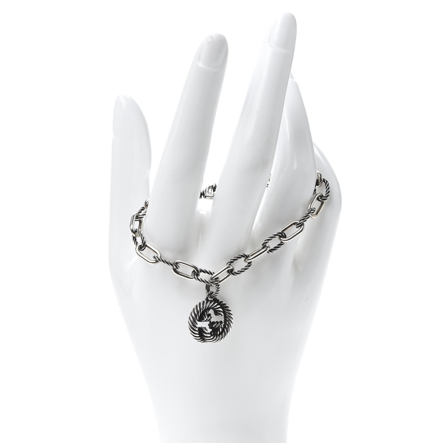 Gucci Sterling Silver Interlocking G Charm Bracelet 2 of 6