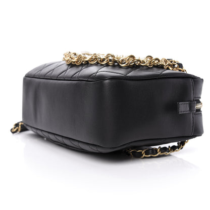 Chanel Lambskin Quilted All About Chains Camera Bag Black 9 of 11