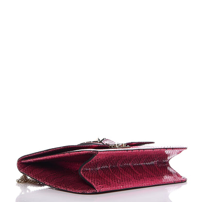 Valentino Garavani Python Large Glam Lock Rockstud Flap Pop Fuxia 4 of 13