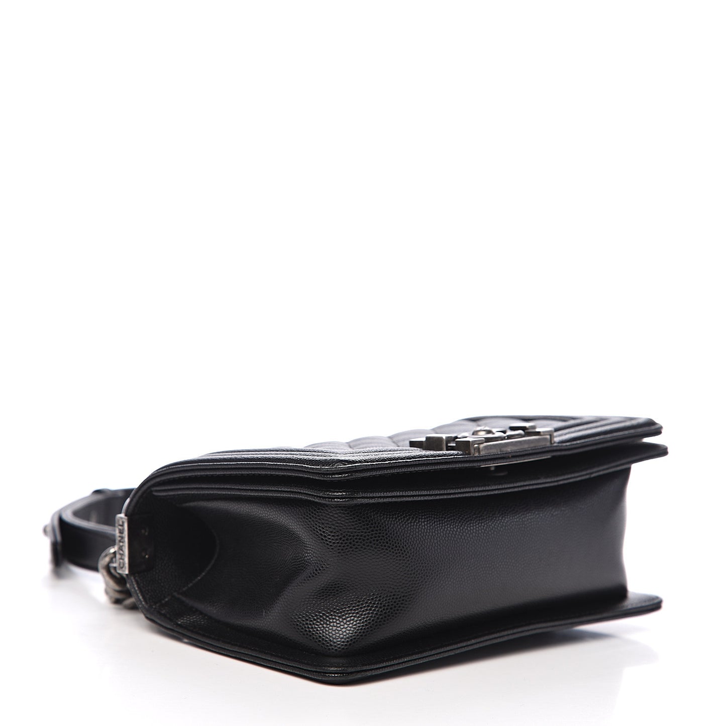 Caviar Quilted Small Boy Flap Black