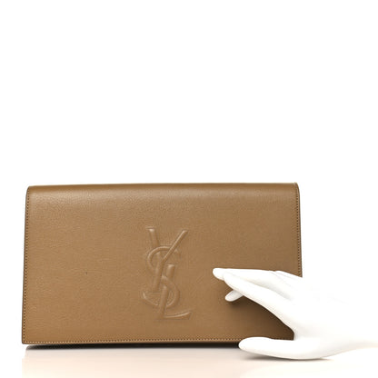 Saint Laurent Calfskin Monogram Large Belle De Jour Clutch Beige 2 of 6