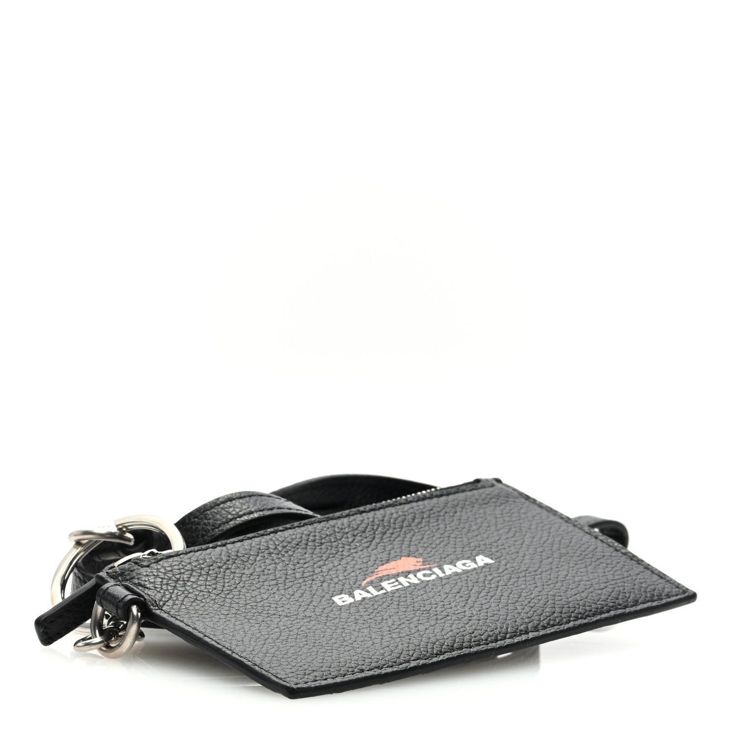 Balenciaga Grained Calfskin Logo Cash Passport Photo ID Zip Holder Black 4 of 6