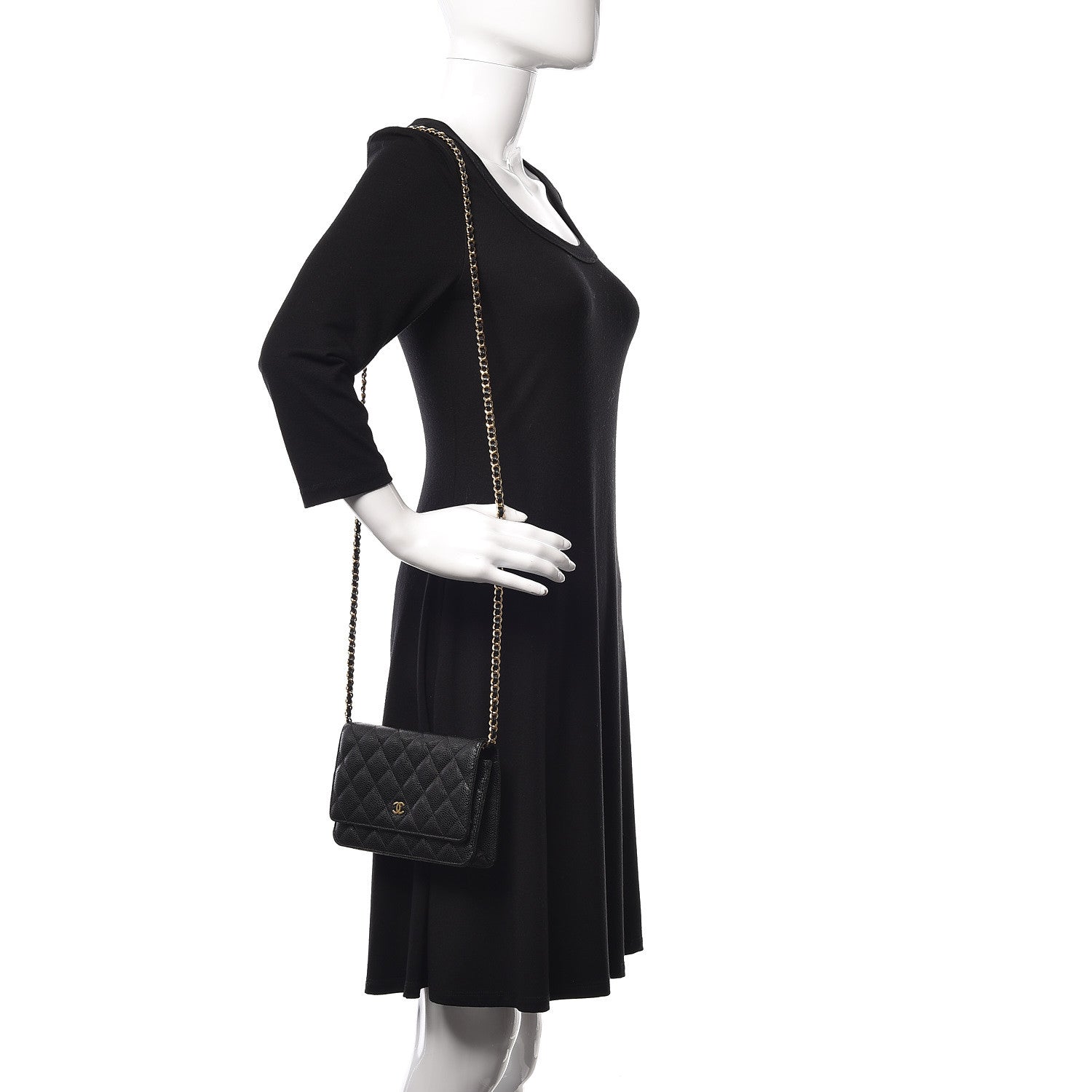 Chanel Caviar Quilted Wallet On Chain WOC Black 2 of 11