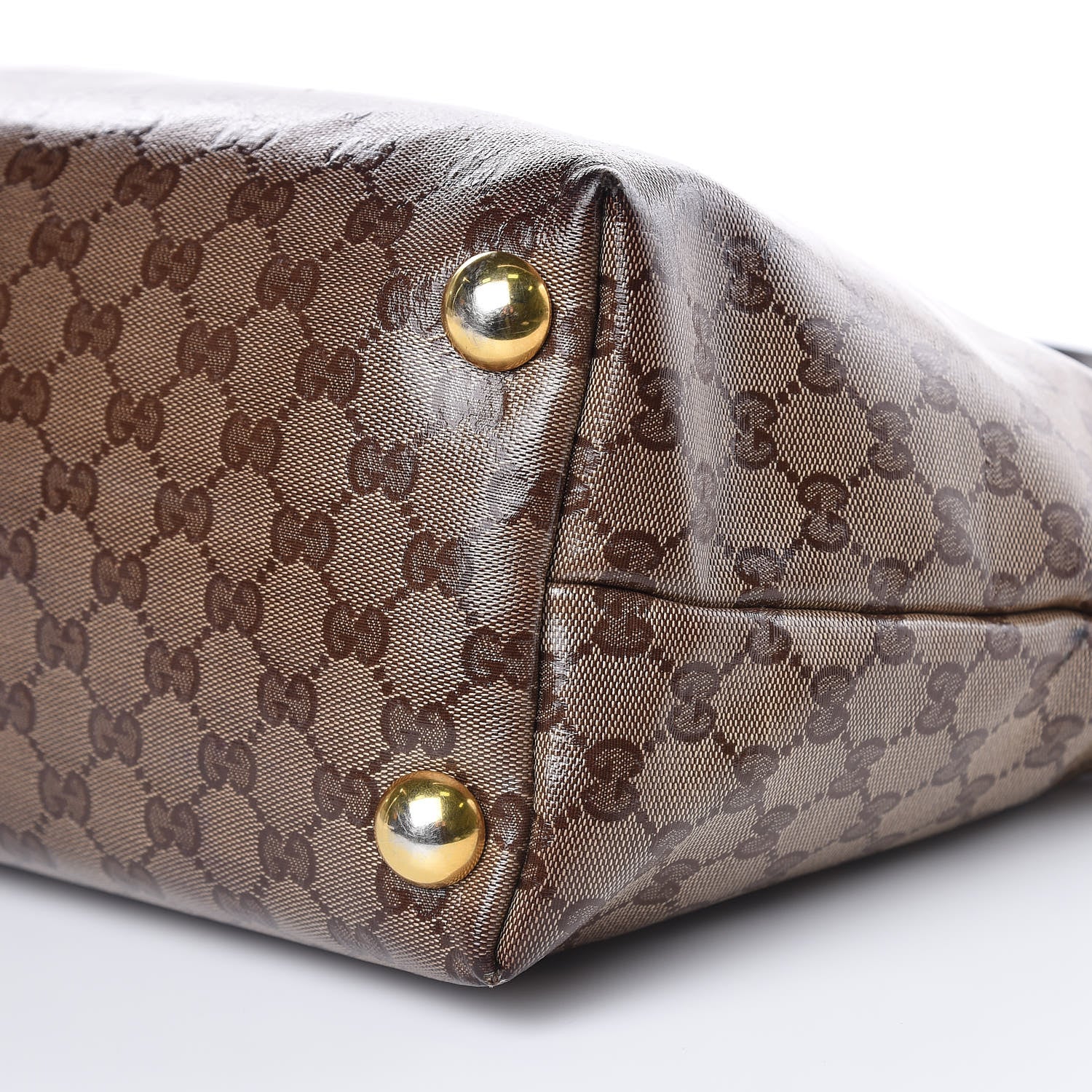 Gucci Crystal Monogram Medium Babouska Shopping Tote Dark Brown 7 of 21