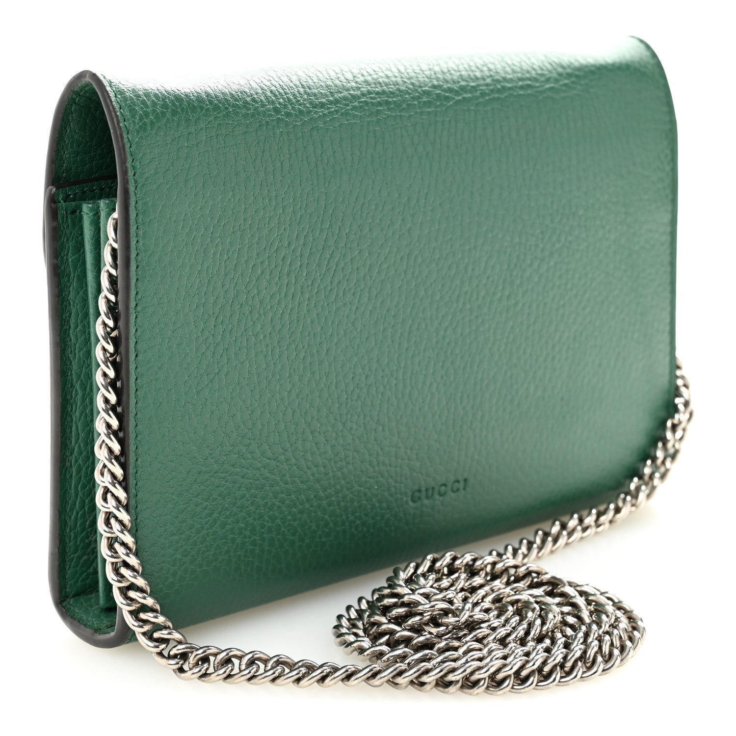 Gucci Calfskin Mini Dionysus Chain Wallet Emerald 3 of 10