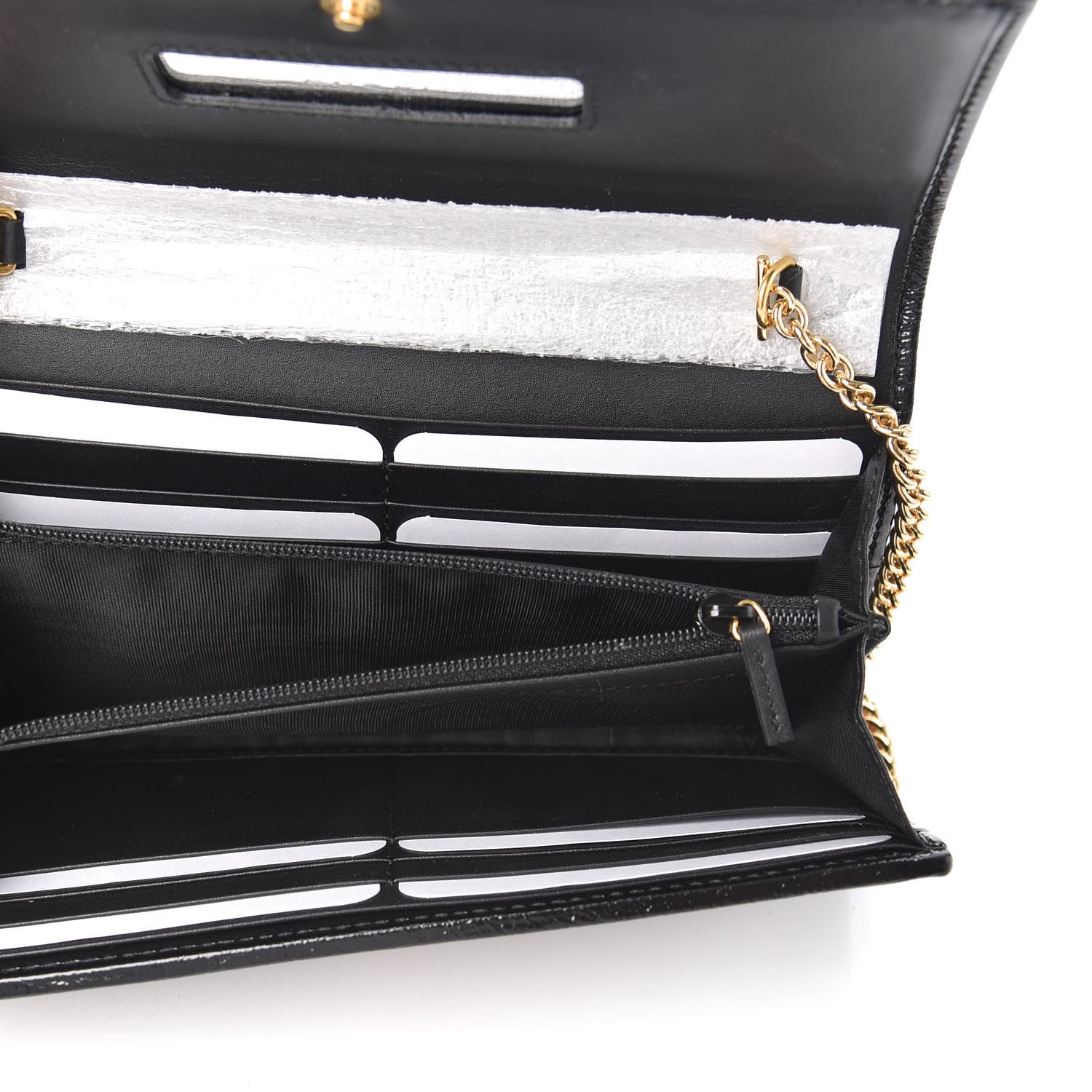 Gucci Suede Patent Web Ophidia Wallet On Chain Black 5 of 8