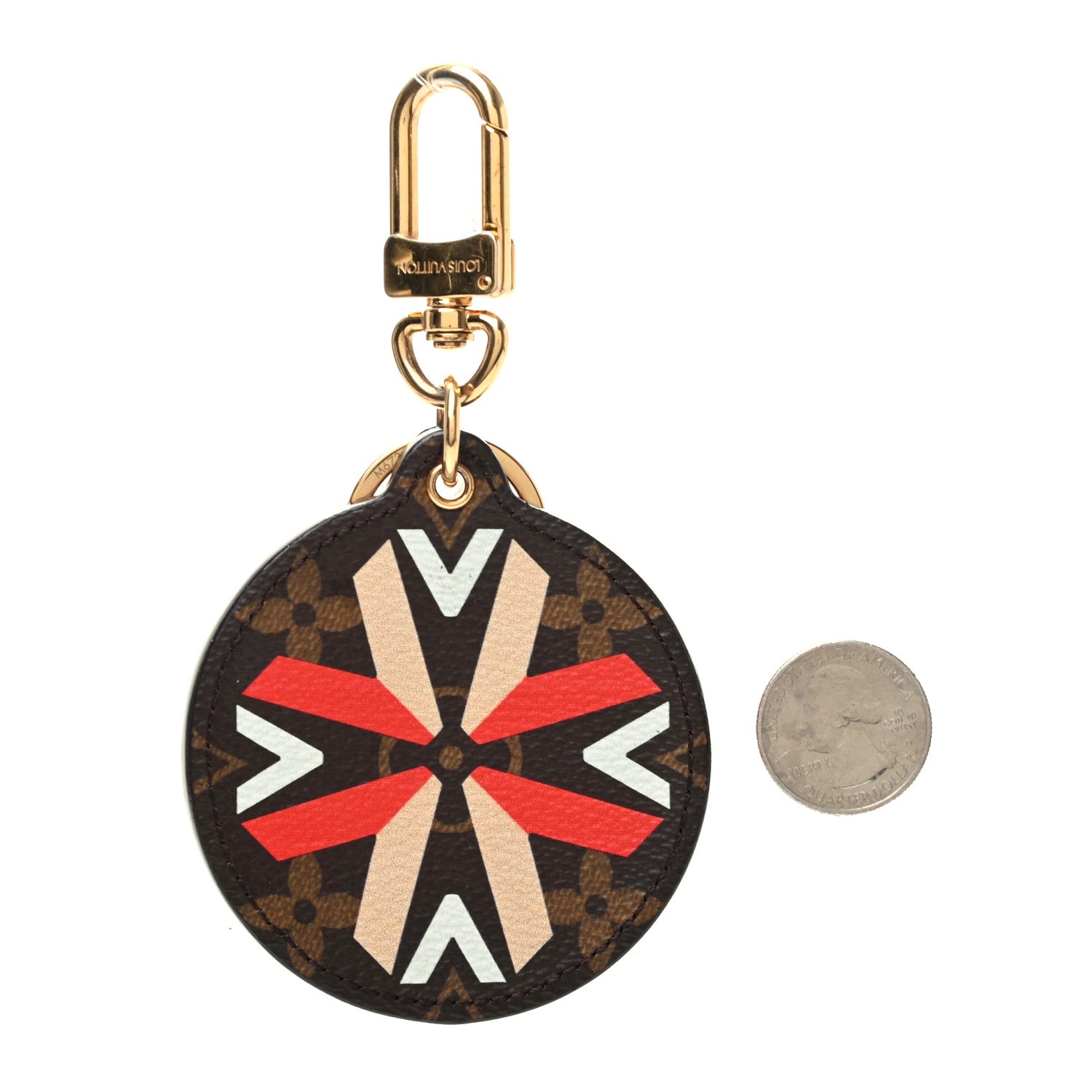 Louis Vuitton Monogram Illustre Multi V Bag Charm Key Ring 2 of 5