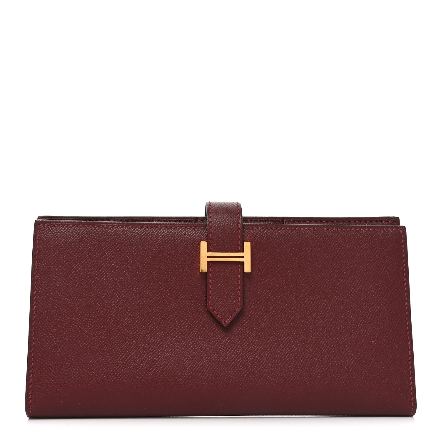 Hermes Epsom Bearn Gusset Wallet Rouge H 1 of 7