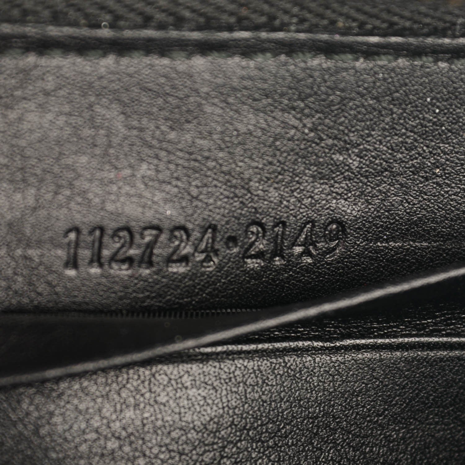 Gucci Guccissima Margaux Calfskin Metal Bar Zip Around Wallet Black 7 of 7