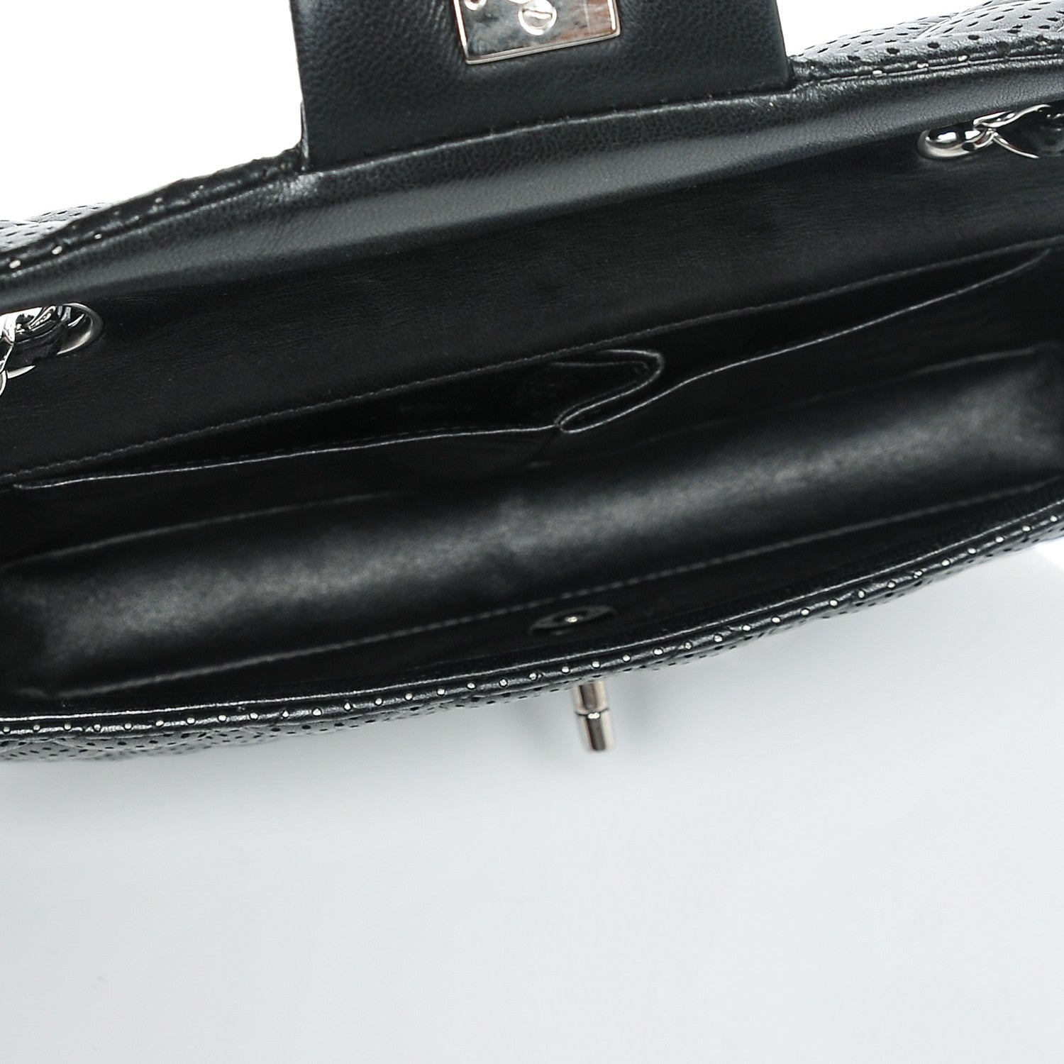 Chanel Lambskin Perforated East West Flap Black 5 of 6