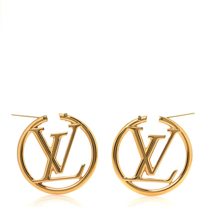 Louis Vuitton Metal Louise Hoop Earrings Gold 3 of 6