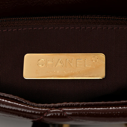 Chanel Shiny Crumpled Calfskin Quilted Large Chanel 19 Flap Burgundy 7 of 12