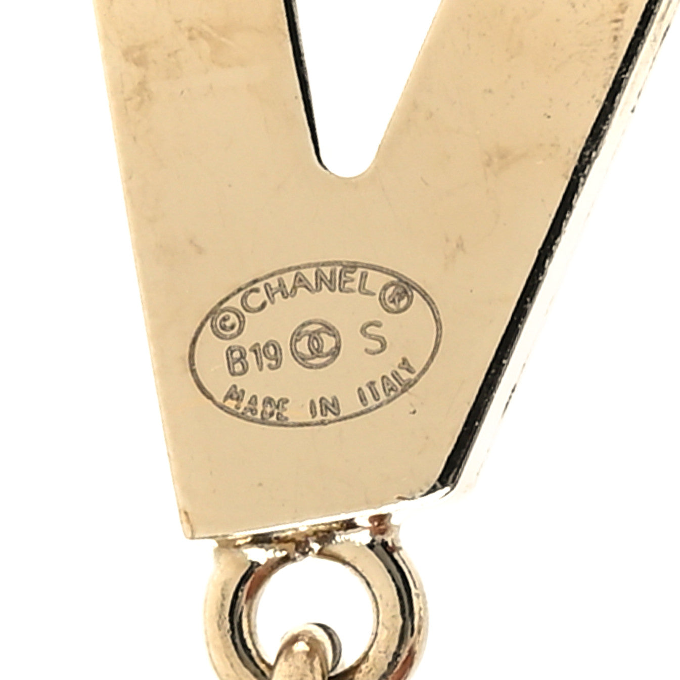 Metal Cha-Nel Logo Drop Earrings Gold