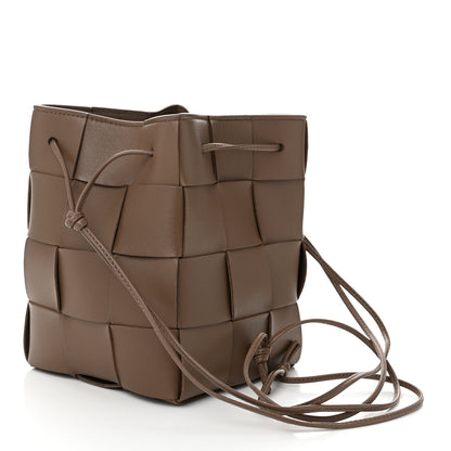 Bottega Veneta Nappa Maxi Intrecciato Small Cassette Bucket Bag Dark Taupe 3 of 9