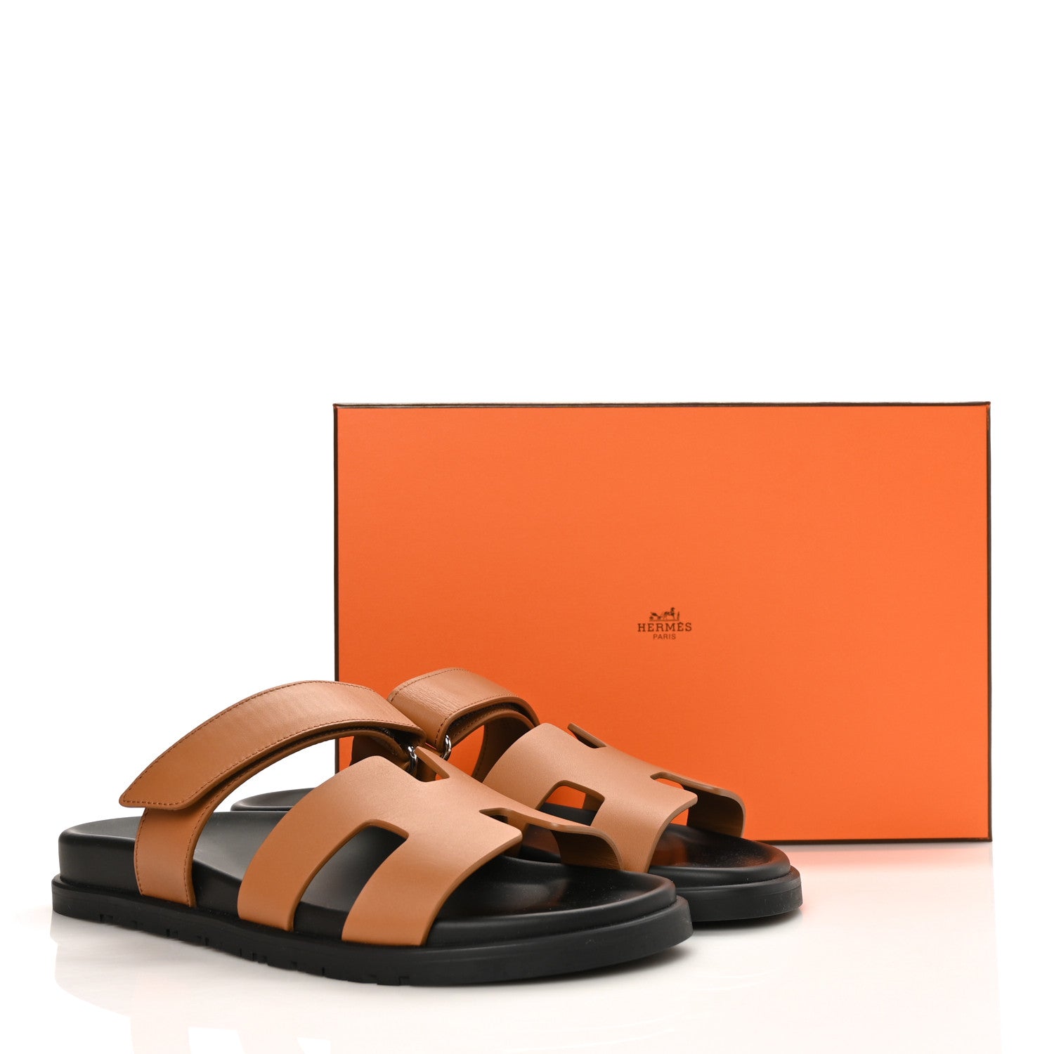 Hermes Calfskin Womens Chypre Sandals 39.5 Gold 9 of 9