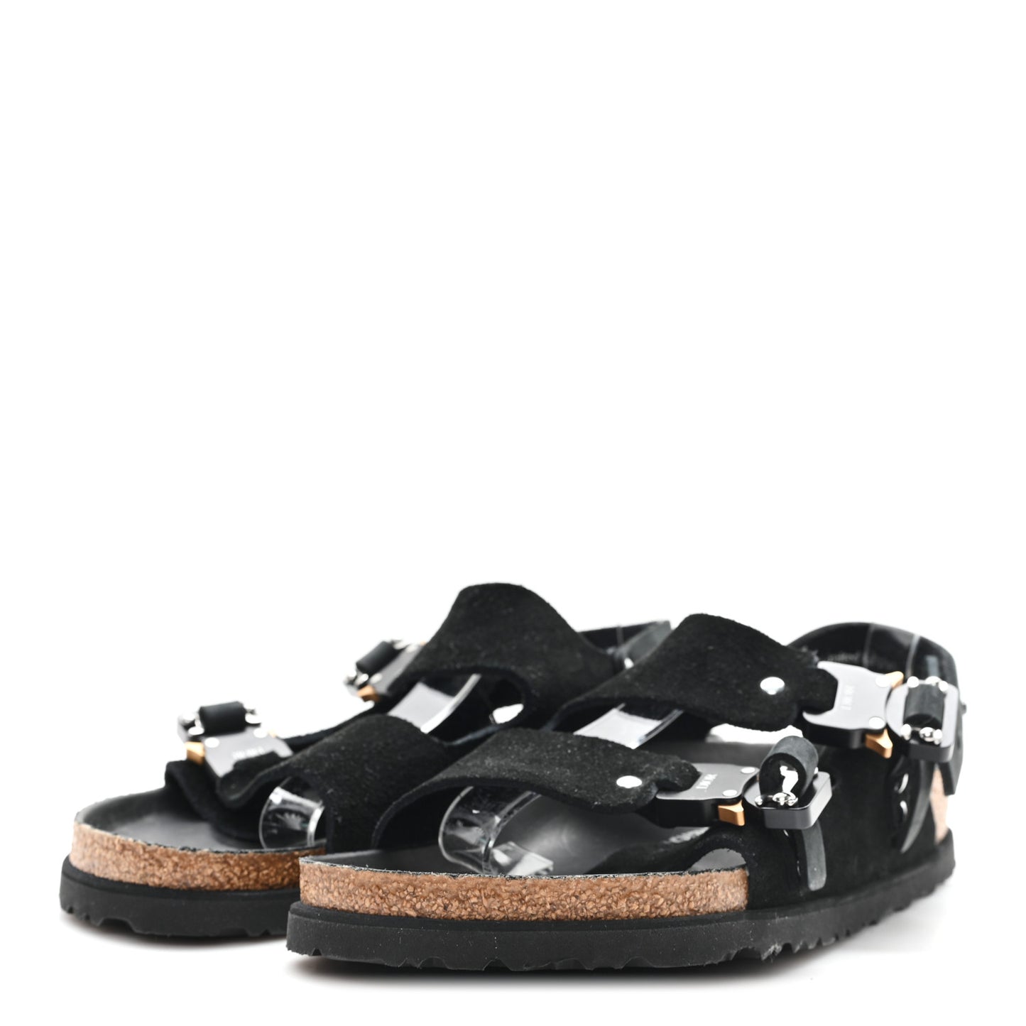 X BIRKENSTOCK Felted Wool Nubuck Calfskin Milano Sandal 39 Black