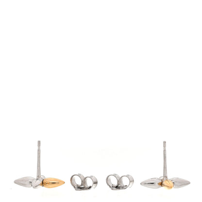 Louis Vuitton Metal Louisette Earrings Silver Gold 3 of 5
