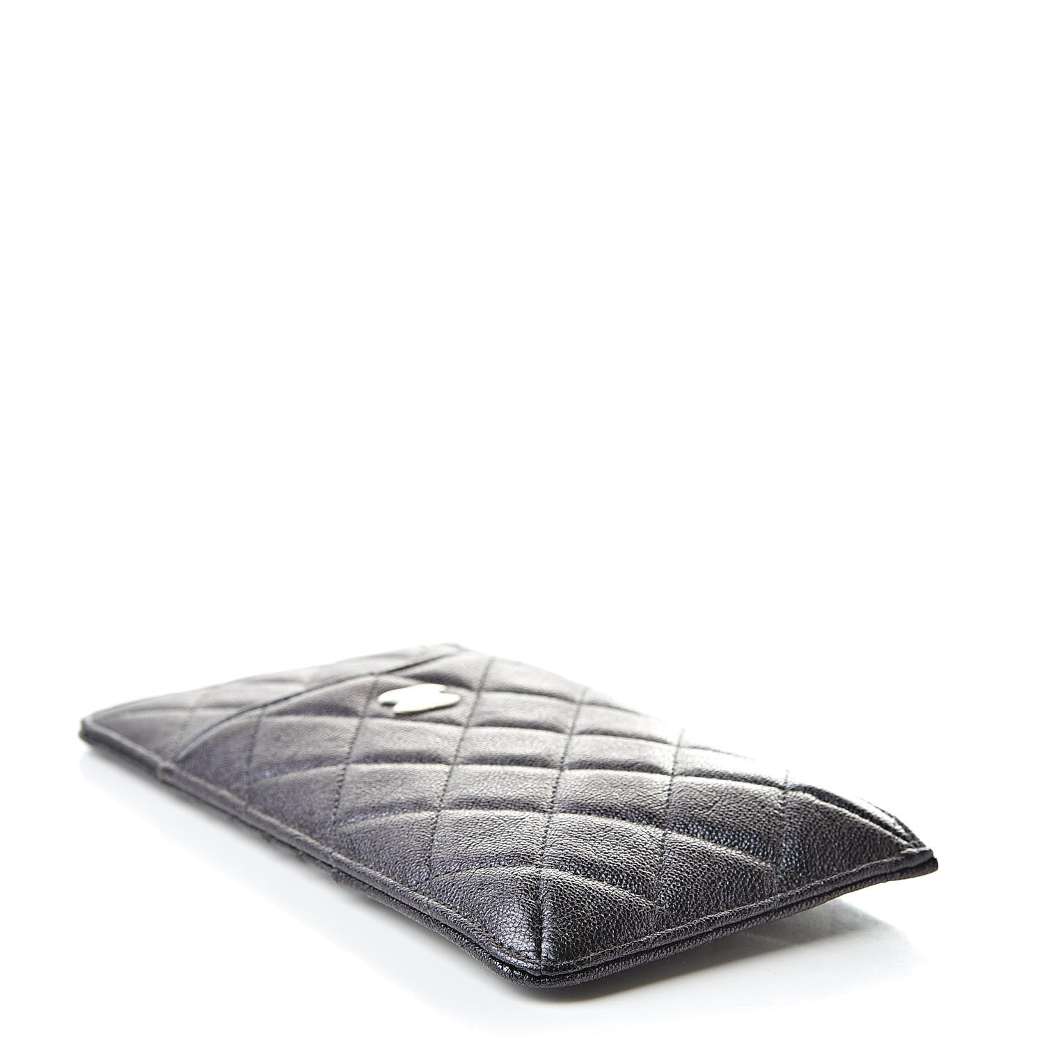 Chanel Iridescent Caviar Quilted Classic Flat Wallet Pouch Black 4 of 8