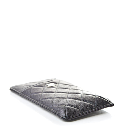 Chanel Iridescent Caviar Quilted Classic Flat Wallet Pouch Black 4 of 8