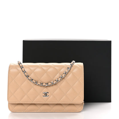Chanel Caviar Quilted Wallet On Chain WOC Beige 11 of 11