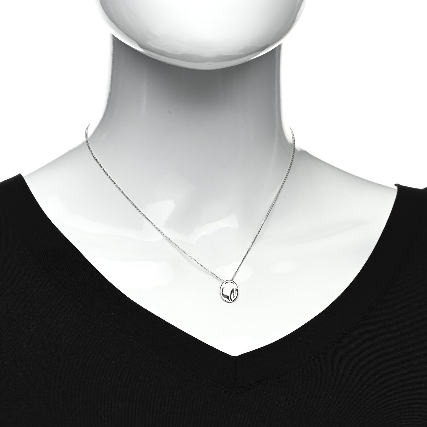 Platinum Elsa Peretti Cancer Zodiac Pendant Necklace