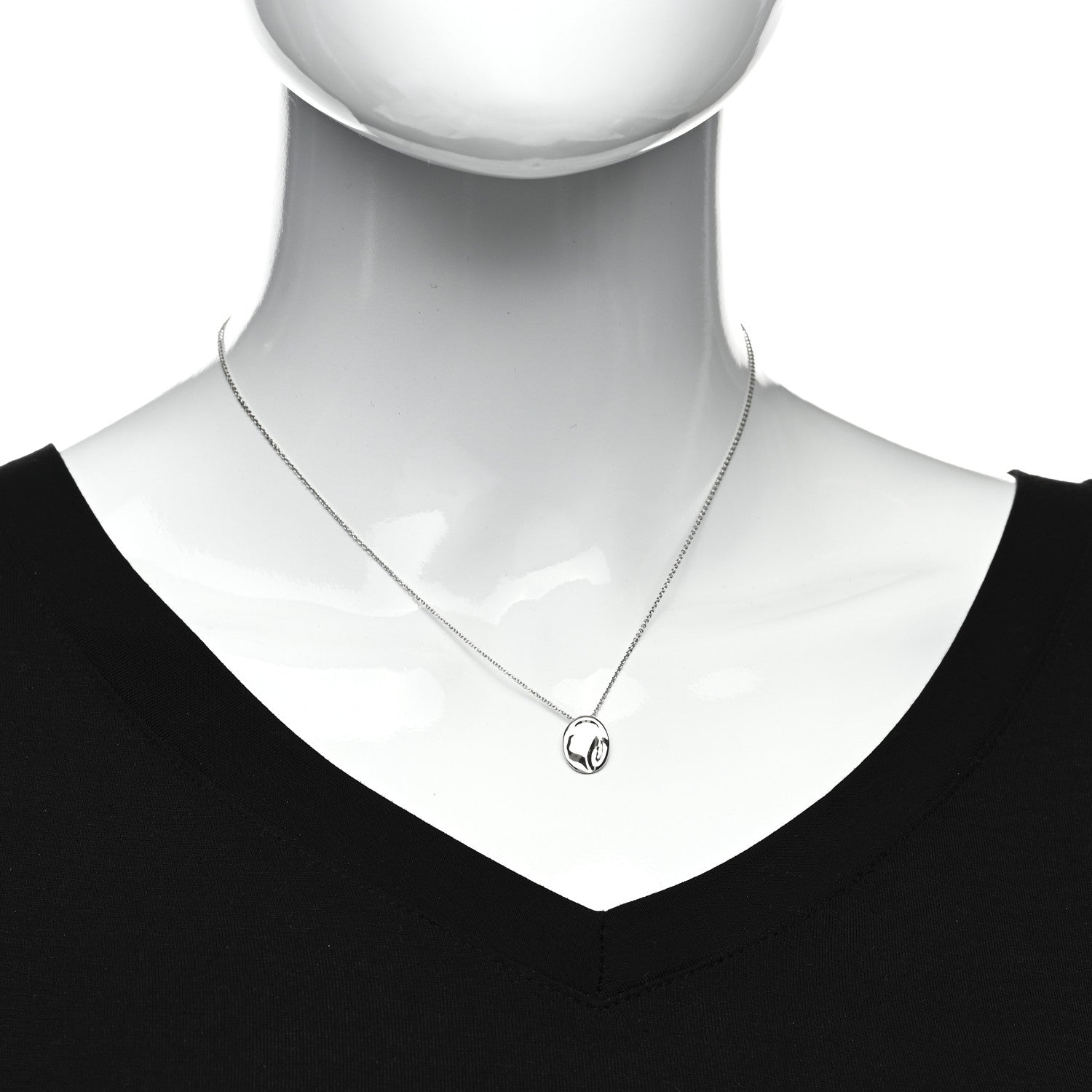 Tiffany Platinum Elsa Peretti Cancer Zodiac Pendant Necklace 2 of 4