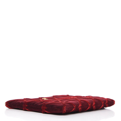 Chanel Velvet Quilted Medium Cosmetic Case Burgundy 4 of 8