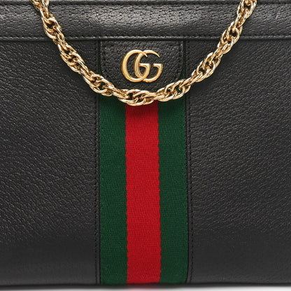Gucci Calfskin GG Web Small Ophidia Chain Shoulder Bag Black 8 of 10