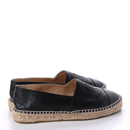 Chanel Lambskin CC Espadrilles 38 Black 4 of 11
