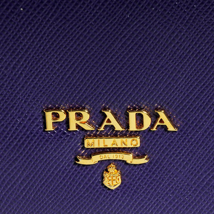 Prada Saffiano Metal Oro Chain Wallet Viola 6 of 9