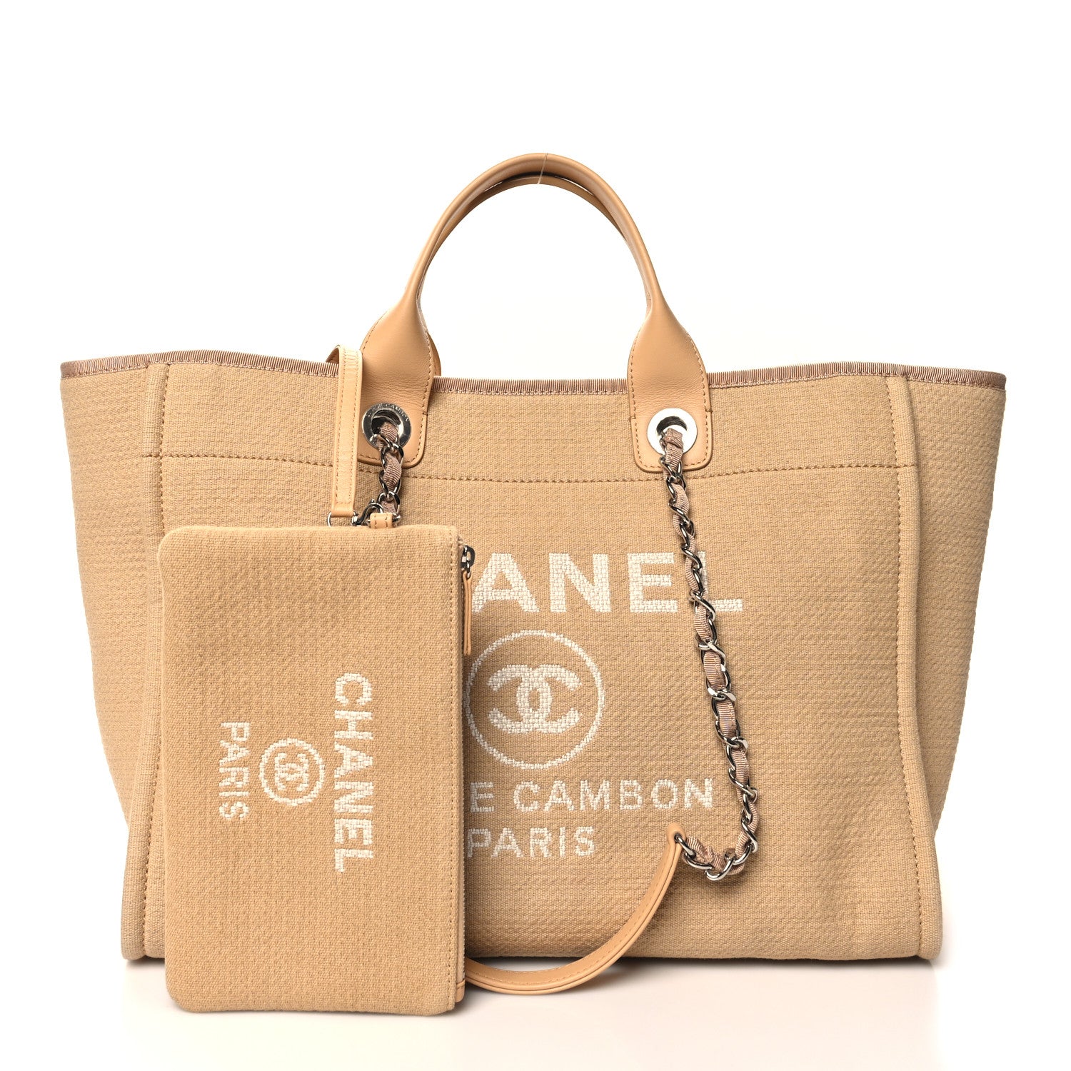 Chanel Mixed Fibers Medium Deauville Tote Beige 3 of 12